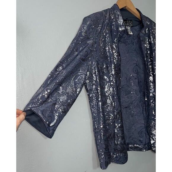 Alex Evenings Size 16 All Over Sequin Jacket Event Mother of the Bride Wedding - Picture 2 of 9